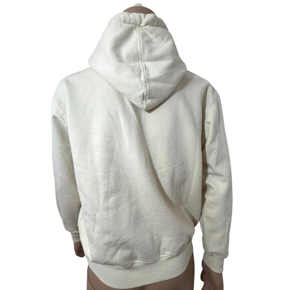 U.S. Polo Assn. Men’s Vtg  Hoodie Cream M Long Sleeve Embroidered Logo 2-Button - Picture 3 of 16